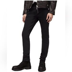 All Saints NWOT Mens Cigarette Skinny Jeans Black Size 28